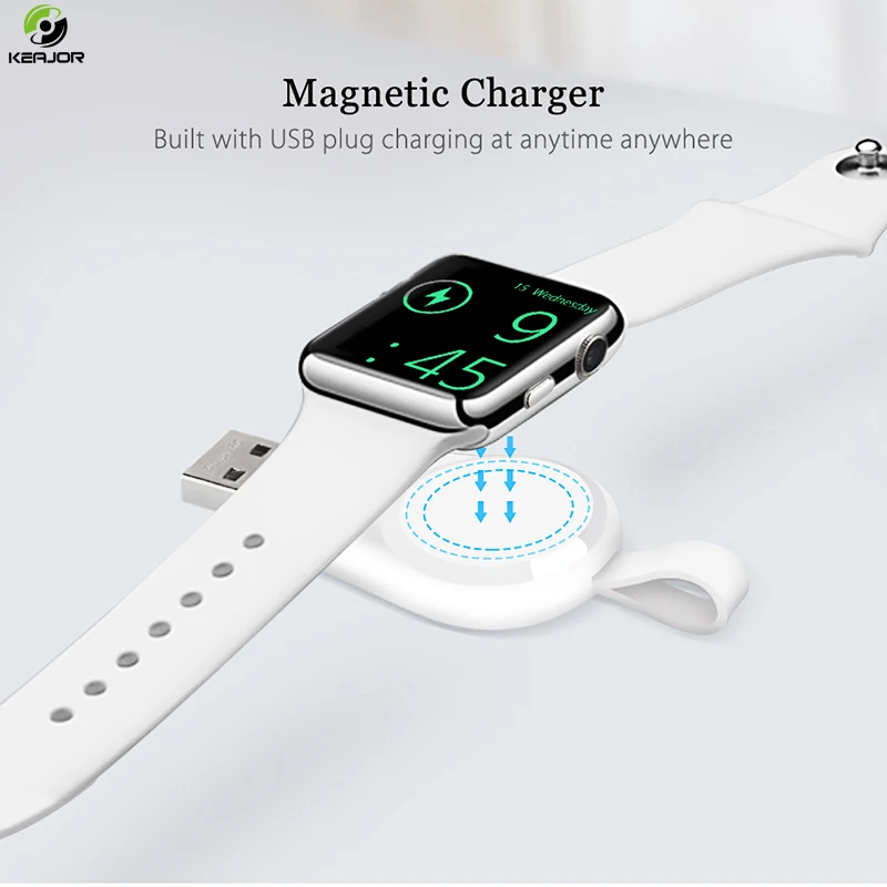 

Keajor Wireless Charger For Apple Watch 1 2 3 4 Magnetic Wireless Charger Portable Mini USB Charging For Apple Watch Power Bank