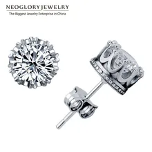 Neoglory Ювелирные изделия циркониевые высококачественные круглые серьги-гвоздики для женщин Новое поступление Свадебные брендовые подарки на день рождения P1 GN