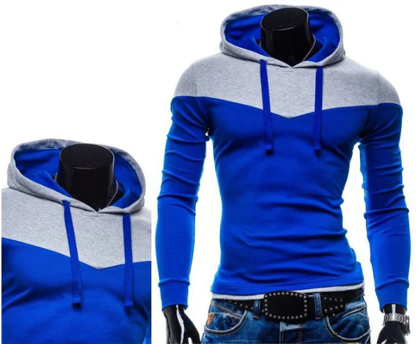 

Mr.nut men's stitching colorblock hooded Slim long-sleeved hoodies 2019 spring and summer new 80 percent polyester hoodies