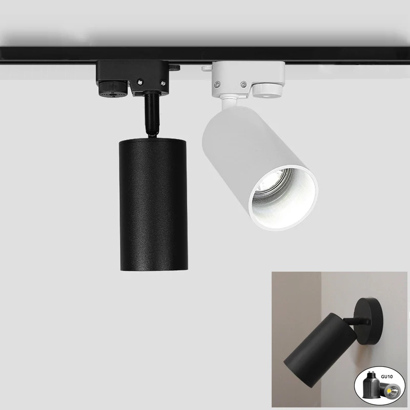 GU 10 لمبات Led أضواء المسارات الألومنيوم السقف السكك الحديدية أضواء المسارات جي بقعة السكك الحديدية الأضواء استبدال مصابيح هالوجين للملابس مخ...