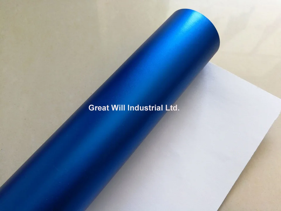 

Ice Blue Satin Chrome Vinyl Wrap Film With Air Release Blue Matte Chrome Vinyl Car Wrap Cover Style Famewill Size 1.52x20m/Roll