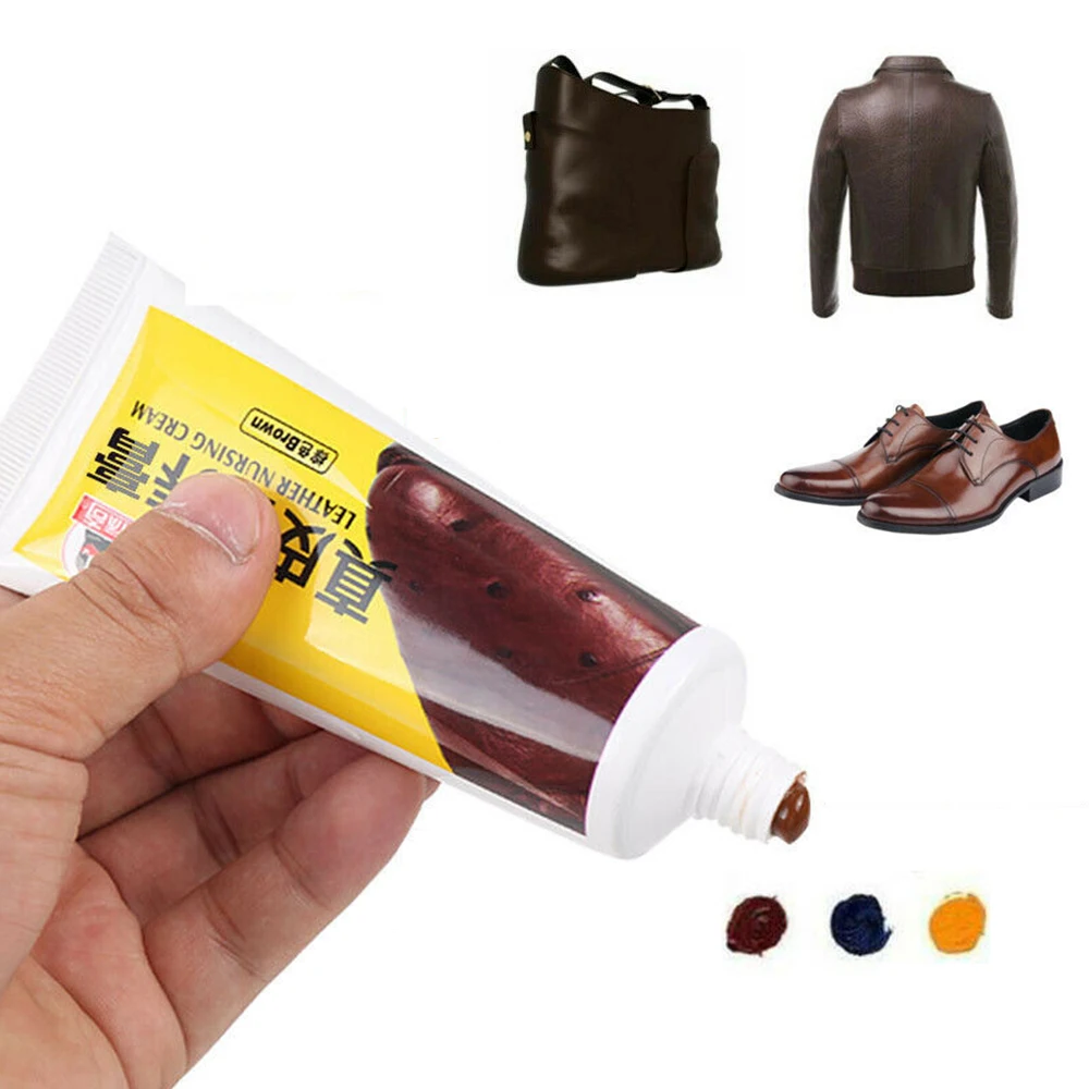 

Leather Refinish Repair Oil Shoes Bags Clothes Nursing Cream Car Seat Sofa Maintenange Cream Black Brown Nature Color 0