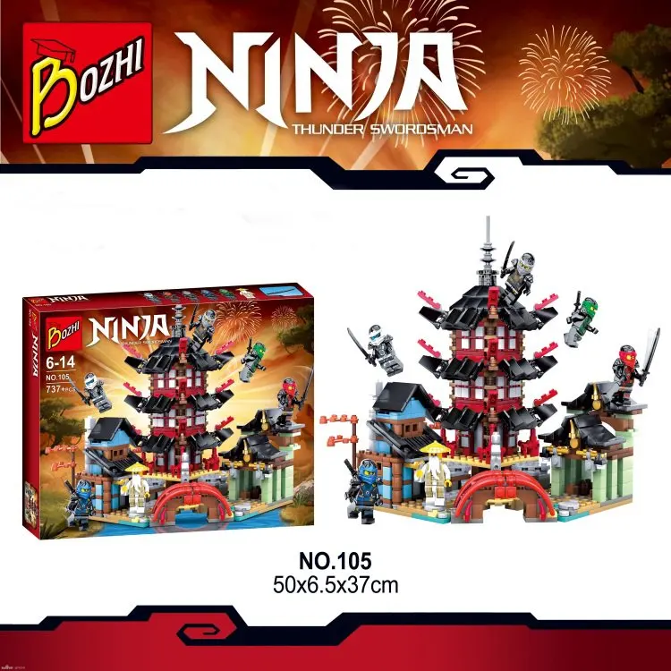 

2017 Bozhi 105 737pcs Ninja Super heroes Temple of Airjitzu Building Blocks Toys Gift Compatible With Legoe Kid Bricks
