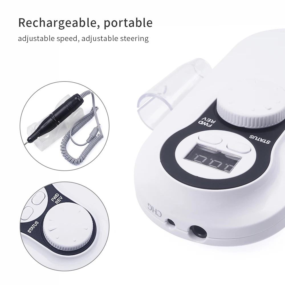 Máquina de Broca do Unha Recarregável sem Fio Manicure com Brocas Equipamento do Prego Foreverlily Portátil Bits Pedicure Conjunto 30000 Rpm 4 5 do prego recarregável sem fio manicure com