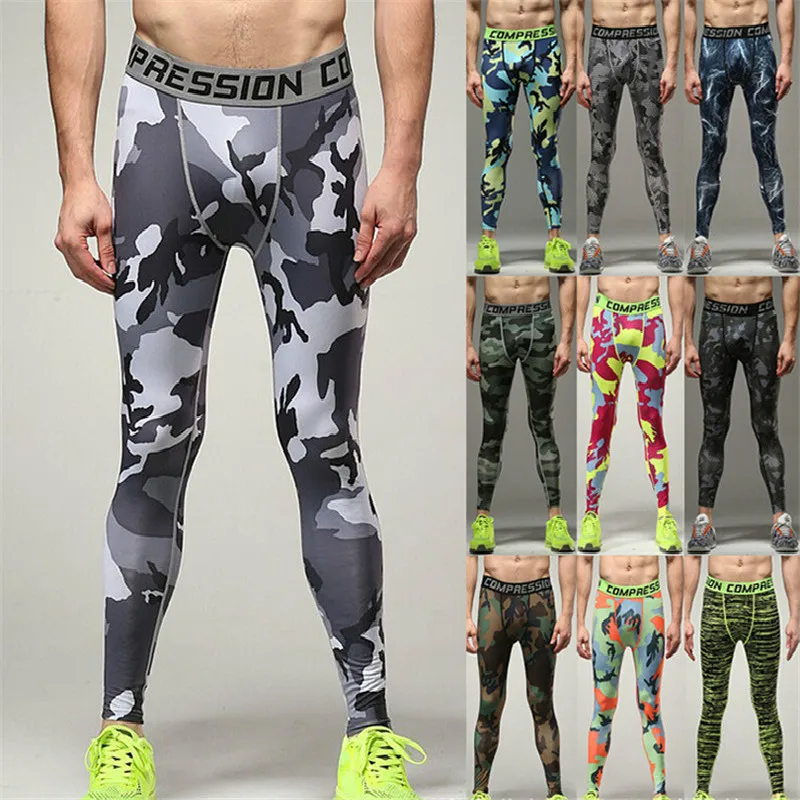 compression casual men's printing men pants skinny