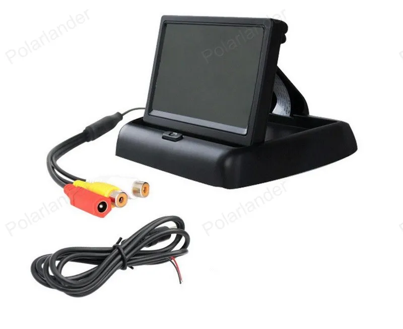 4," TFT lcd Автомобильный складной монитор+ авто камера заднего вида с 2 радиолокатор датчик парковки