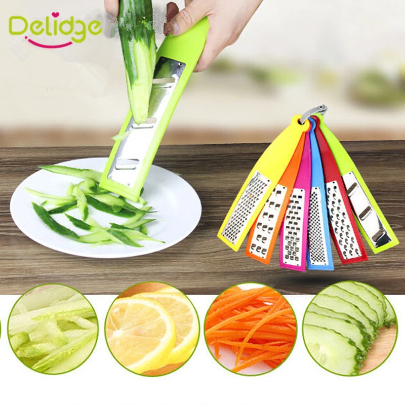  6 pcs/set Vegetable Grater Plastic +Stainless Steel Carrot  Potato Cucumber Multi Functional  Fruits Grater Machine Cutter 