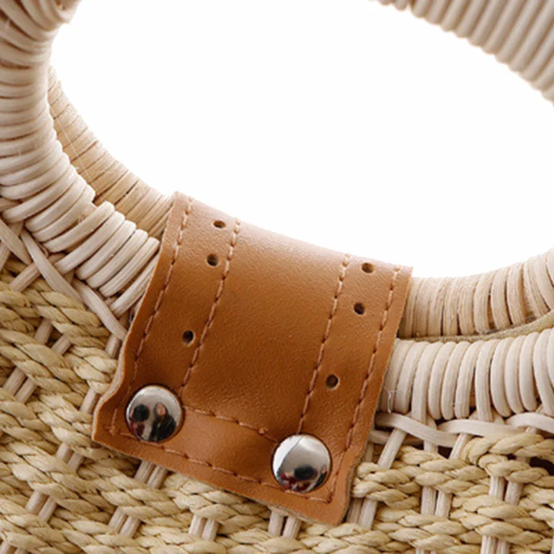 Women Bohemian Straw Bag Snail's Nest Female Summer Beach Bags Vintagge Rattan Handmade Lady Handbag Knitted Tote Bolsa SS3017 (7)