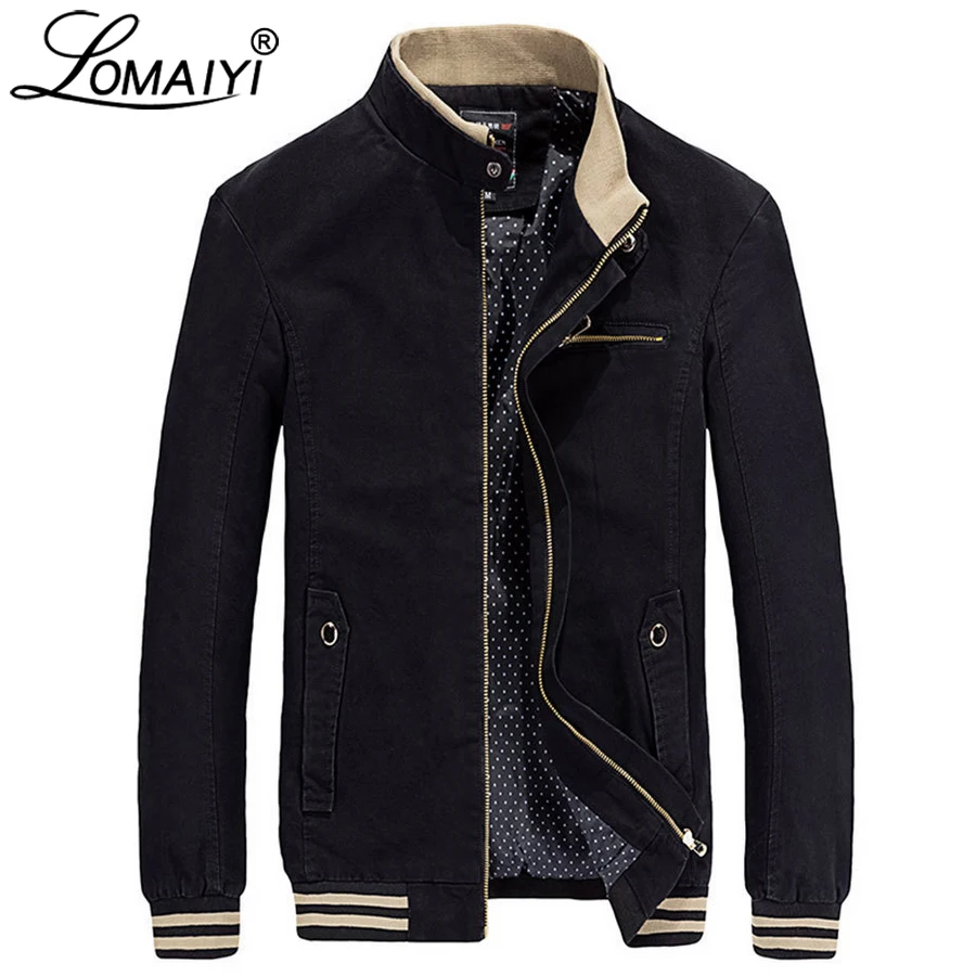 

LOMAIYI Men's Pure Cotton Business Casual Jacket Men Spring Autumn Slim Fit Coat Male Bomber Jackets With Zipper Pocket BM046