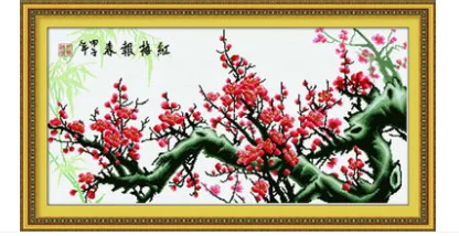 Вышивка крестиком, рукоделие, набор крестиков, слива, цветок - Цвет: Red plum