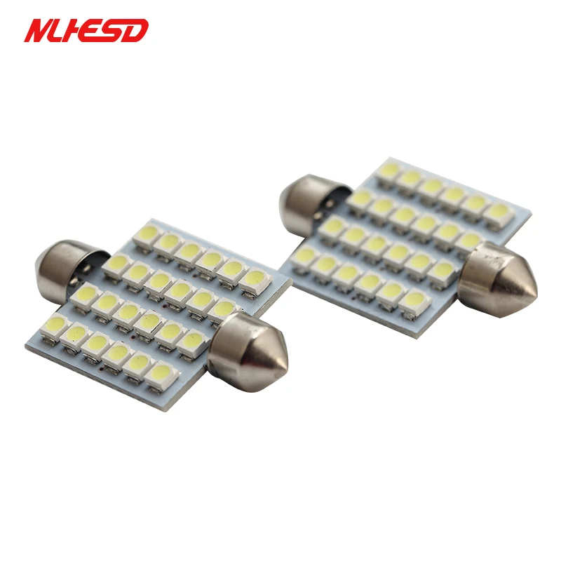 10 шт. Автомобильные светодиодные лампы c5w C10W 3528 1210 24 SMD 41 мм | Автомобили и