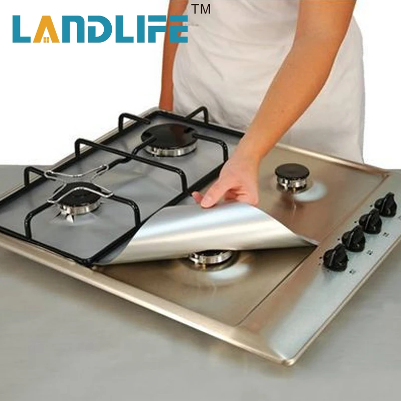 Reusable Gas Stove Cover Protectors 4PCS Dishwasher Oil-proof Cooking Protection Mat Burner Kitchen Tools Cleaning Accessories
