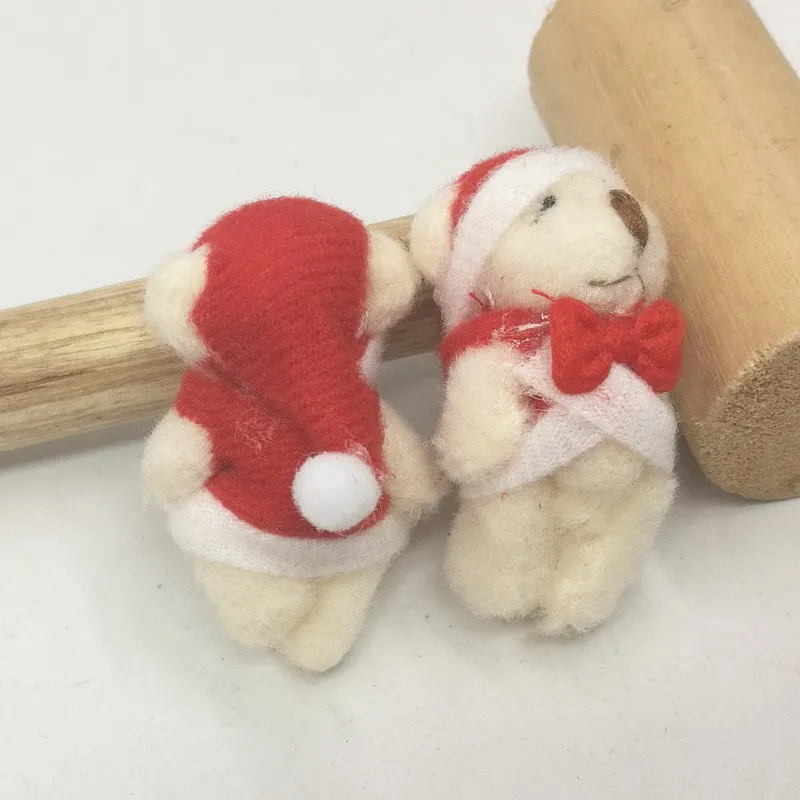 Mini Jointed Christmas Bear Dolls Cute Small Cartoon Joint Teddy Bear Dolls Keg Bag Phone Pendants Promotional Gift 4.5cm 100pcslot (3)