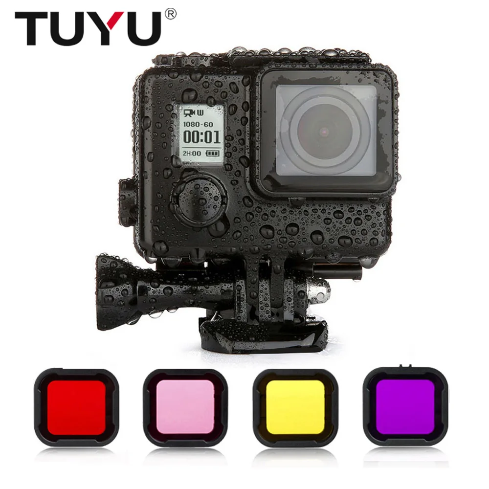 Фильтр для дайвинга GoPro Hero 3 + Go Pro 4 черный серебристый камеры Xiaomi Yi 4k вида цветов EKEN
