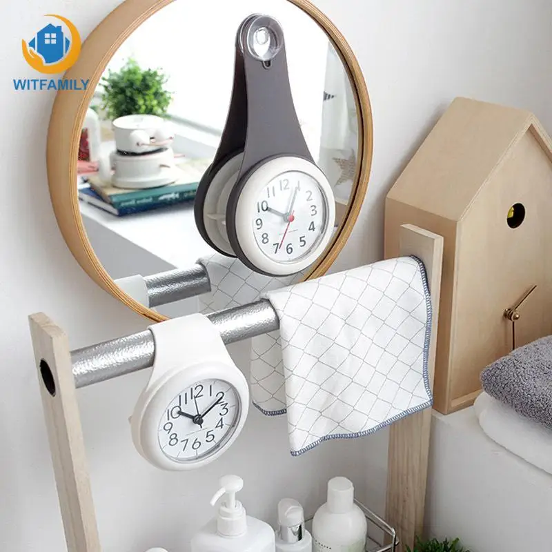 

Silicone Suction Cup Waterproof Anti-drop Silent Home Decoration Wall Watch Bathroom Kitchen Refrigerator Wall Clock Creative