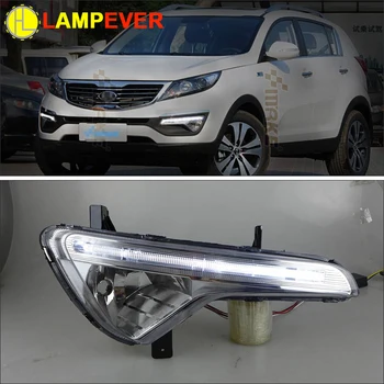 

Car LED DRL Kit For Kia Sportage R 2010 2011 2012 2013 High brightness guide led fog lamps Daytime running light Daylight