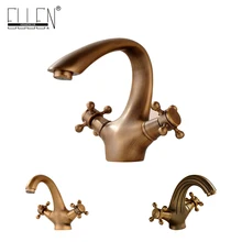 Antigo Torneira de Bronze Escovado Pia Roma Estilo Europeu Banheiro Torneiras de Água Quente e Fria Pia Bacia torneira Misturadora de Cozinha Do Vintage