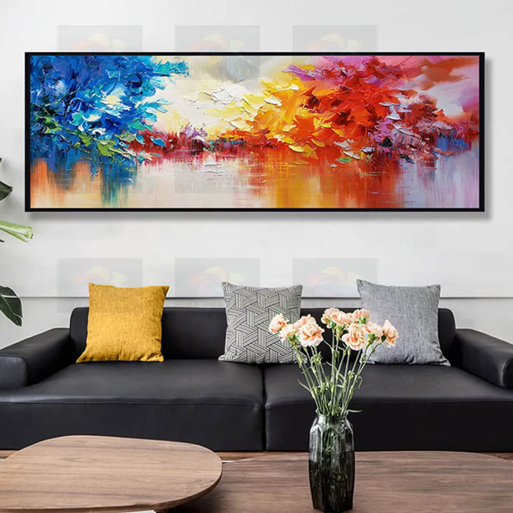 hand-painted Landscape oil painting modern living room decorative painting 100% best Knife painting original  directly from artis YS1-002 (7)