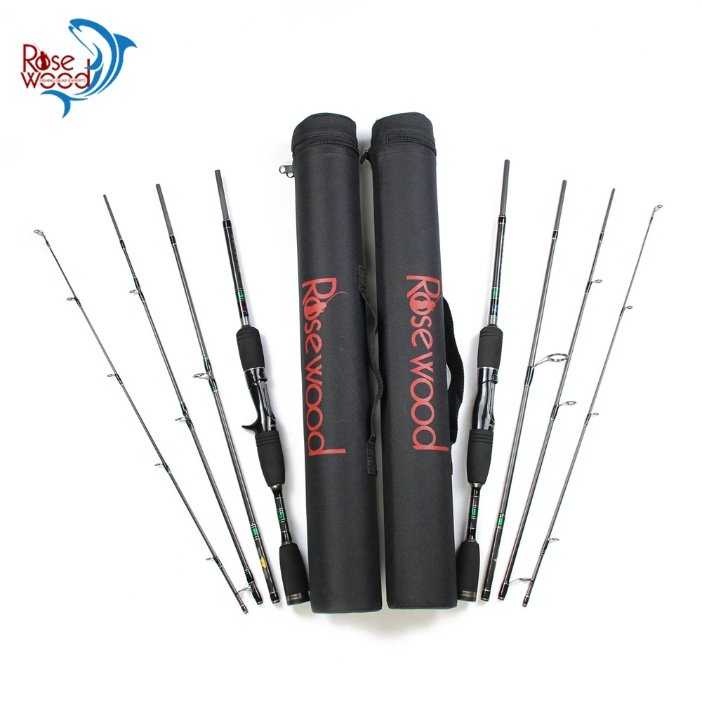 

Rosewood 1.98m Fishing Rod 4 Sections Spinning Bait Casting Rod Travel High Carbon Fishing Rods Lure Weight 3.5-10g Tackle China