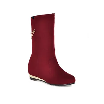 

Increased in 2017 in the fall and winter of the new female boots wedges round head size 43 boots in size 32-1124
