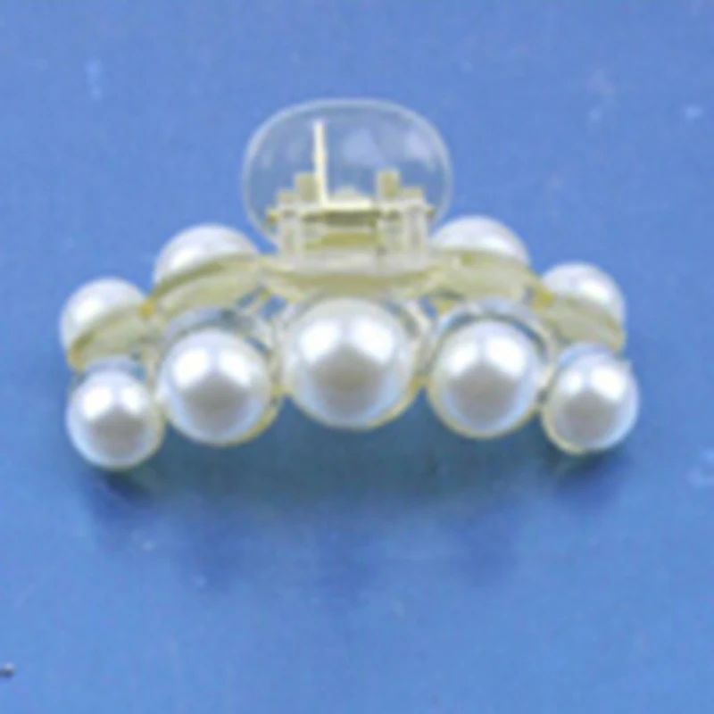 Emulational Pearl Top Gripper Hairpins Crystal Rhinestone Hair Clip Hair Crab Plastic Hair Claws for Women Clamp Resin Barette