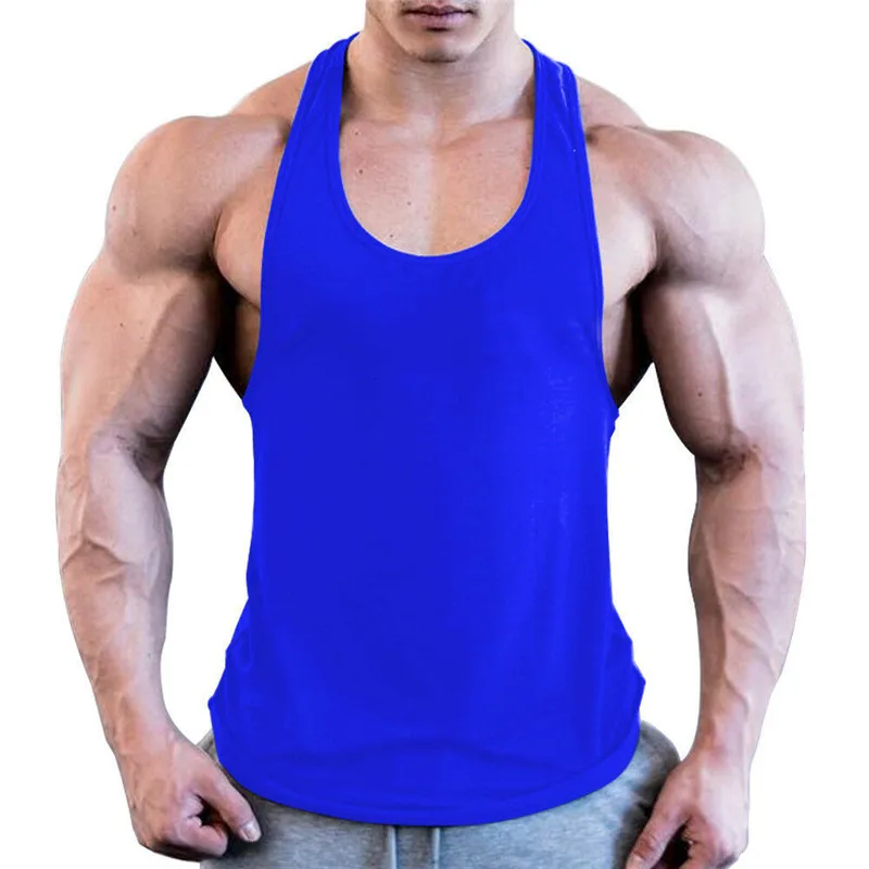 Men Slim Gym Tops New Soild Color Fitness Sports Training Tank Tops Male's Fashionable Summer Sleeveless Slim Top Wear Hot Sale