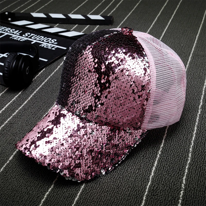 Mingjiebihuo новая Светоотражающая сетчатая Кепка с блестками весенне-летняя кепка с козырьком Мужская и солнцезащитный крем для женщин Повседневная Бейсболка