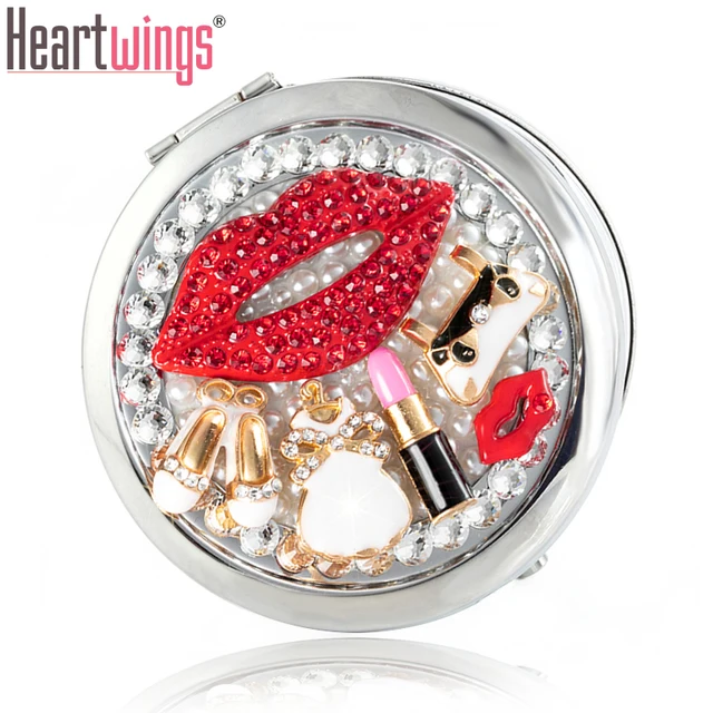 $US $4.81  Free Customized EngravingMini Pocket Beauty Cosmetic makeup mirrorMagnifying mirror makeupcrystal