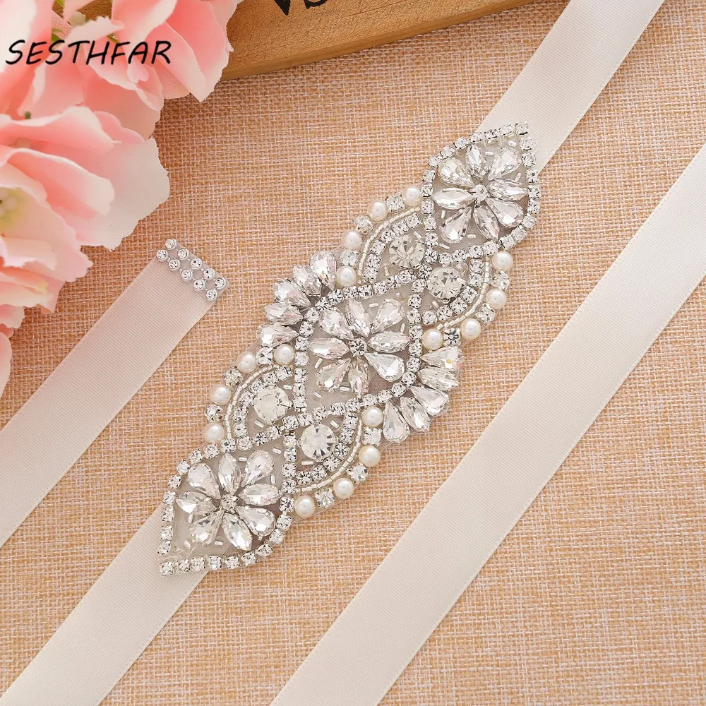SESTHFAR – ceinture pour robe de mariée en cristal, en strass, faite à la main, perle de demoiselle d'honneur, accessoires de mariée