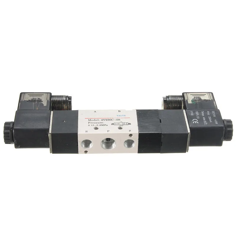4V230C 08 DC 12V двойная головка 3 положения 5 способ пневматический Соленоидный