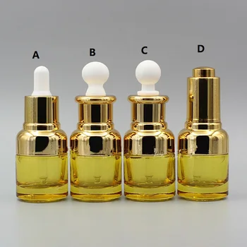 

20ml High Quality Transparent Yellow Glass Essential Oil Bottle White Rubber Pipette Cosmetic Glass Drop Essence Container 12pcs