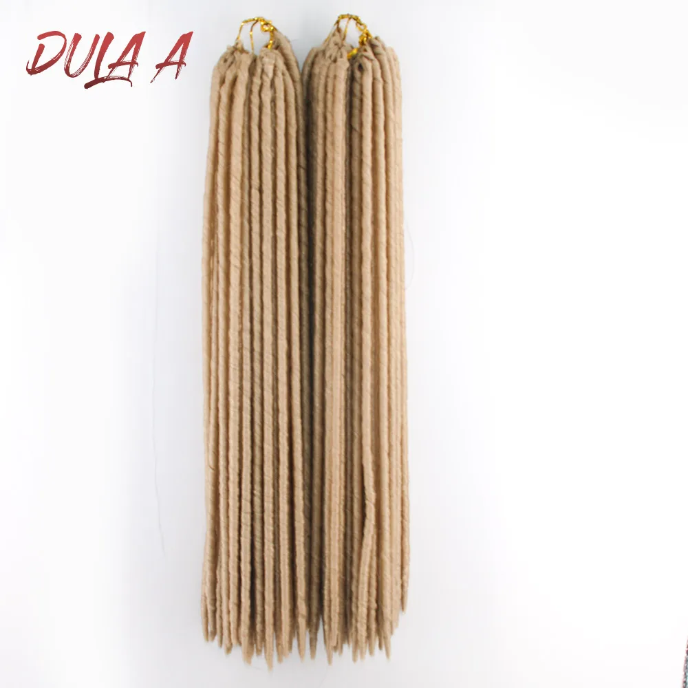 Dula Подушка, искусственные локоны в стиле Crochet, подвязанные лентой, с объемной волной 18 ''24 шт./пакет, синтетические накладные волосы, на крючках, черный, коричневый цвет синтетические волосы