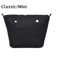 Inner Lining Insert Zipper Pocket for Classic Mini Obag Canvas Insert with Inner Waterproof Coating for O Bag