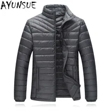 AYUNSUE/мужская куртка среднего возраста высокого качества; сезон весна-осень; теплые мужские куртки; зимнее пальто для мужчин; Повседневная тонкая верхняя одежда; куртка; XL-6XL; WXF15