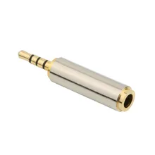 1pc Gold 2.5 mm Male to 3.5 mm Female audio Stereo Adapter Plug Converter Connector Headphone jack