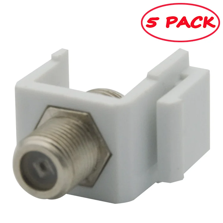 (5 Pack) RG6 F head TV Keystone Jack Insertin Electrical Plug from