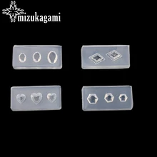 1pcs UV Resin Jewelry Liquid Silicone Mold Geometry Ellipse Love Heart Resin Charms Molds For DIY Jewelry Nail Art Mold Making
