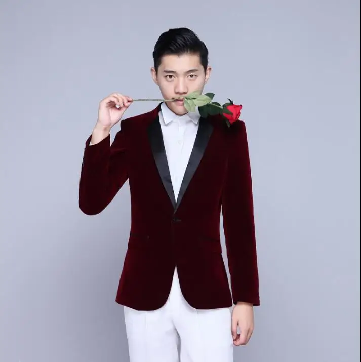 S XXL 2018 men's clothing formal costumes men's dress host costume suit