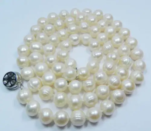 

Free shipping >>>>>>Long 32" 8-9mm Natural White Akoya Cultured Pearl Necklace