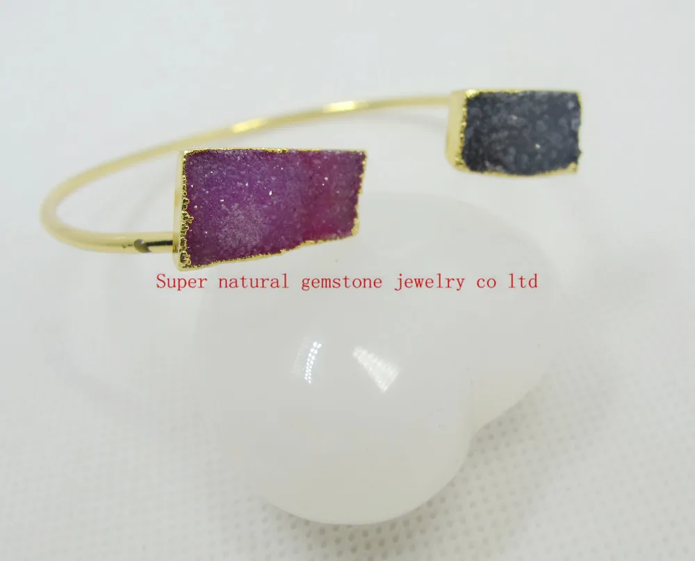 Necklace Charming Connectors 3 pcs Natural Agate Crystal Bud Bracelet Pendant Druzy Drusy Stone Connectors for jewelry Making