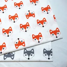 Хлопок саржевая стеганая ткань с принтом лисы материя на полметра для DIY шитья простыней платье изготовление хлопчатобумажной ткани 50*160 см
