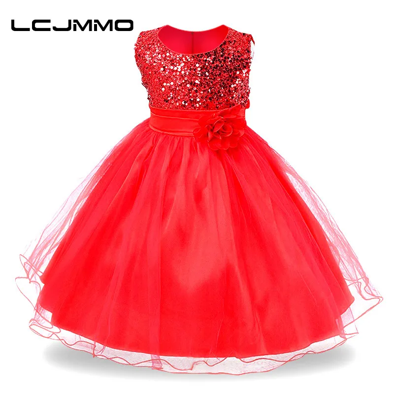 

2017 New Flower Girls Sequined Dresses Summer Party Princess TuTu Dress For Girl Kids Sleeveless Wedding Birthday Clothes