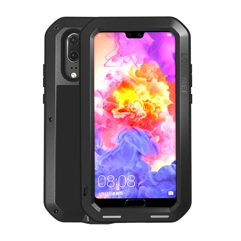 Алюминиевый металлический бронированный чехол Love Mei для Huawei P20 Lite Pro ударопрочный
