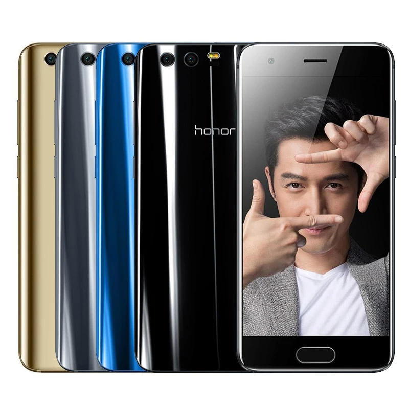 Huawei Honor 9 6 ГБ+ 64 ГБ 5.15 ''Octa Core 1920*1080 3200 мАч 3 камер 1080 P глобальной прошивки Мобильного Телефона Отпечатков пальцев NFC