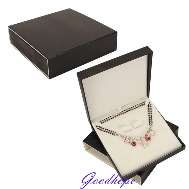 Luxury Black Leatherette Universal Jewellery Display Storage Gift Luxury Black Leatherette Universal Jewellery Display Storage Gift Box Velvet Pad Insert Ring Earring Pendant Necklace