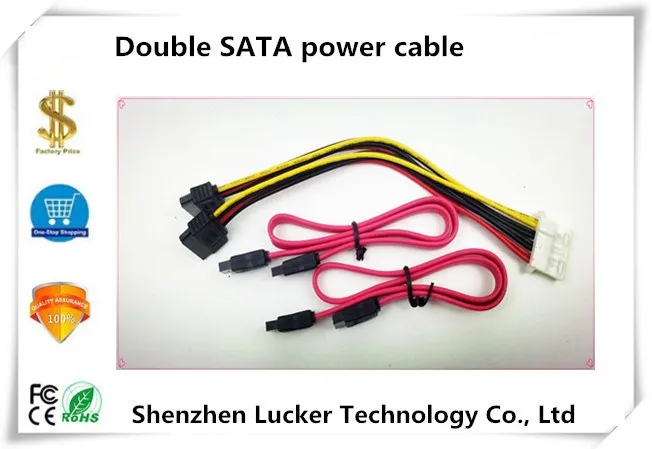 

Safety Double SATA power cable DVR/NVR Sata Cable Hard Disk Power Port Cable