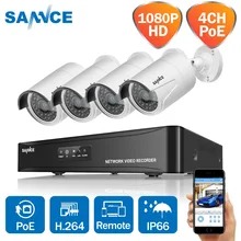 SANNCE 4CH 1080P Сеть POE NVR комплект CCTV система безопасности 2.0MP IP камера наружная ИК ночного видения камера наблюдения система