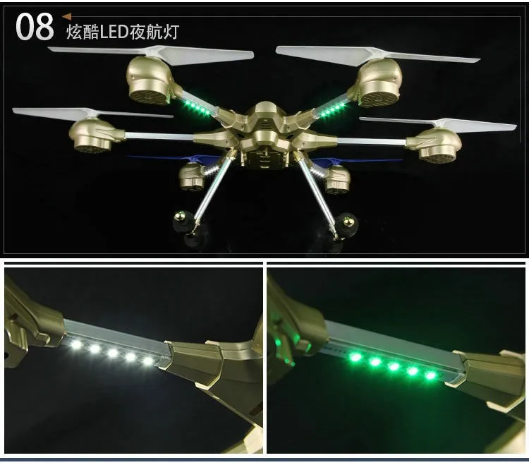 RC Набор пропеллеров для дрона 54 см с металлическими заклепками; туфли-лодочки HJ816 6 оси; Дрон с гироскопом с светодиодный свет 5,8G FPV HD Камера 2MP «Безголовый» режим