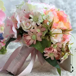 Ручной Новые Невесты Свадебное Свадебный Букет Романтические Цветы И Зеленые Листья Невесты Свадебные Аксессуары