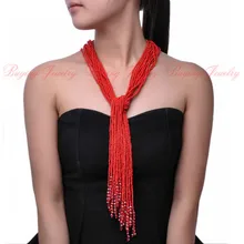 2014 Party Beads Jewelry Creative 14 Pure Colors 15 Layers Chain Style Crystal Pendant Necklace Plastic Handmade Bead Necklaces
